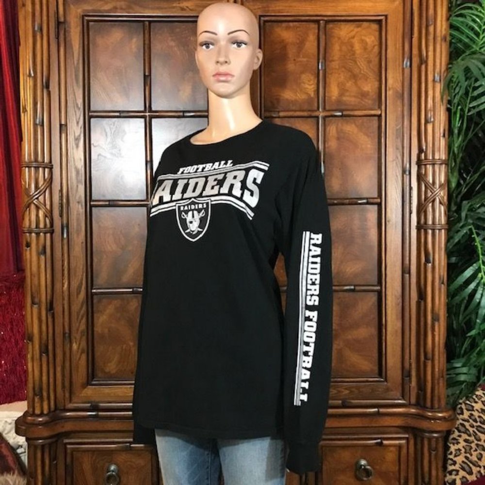 Las Vegas Raiders Black Long Sleeve 100% Cotton Tee